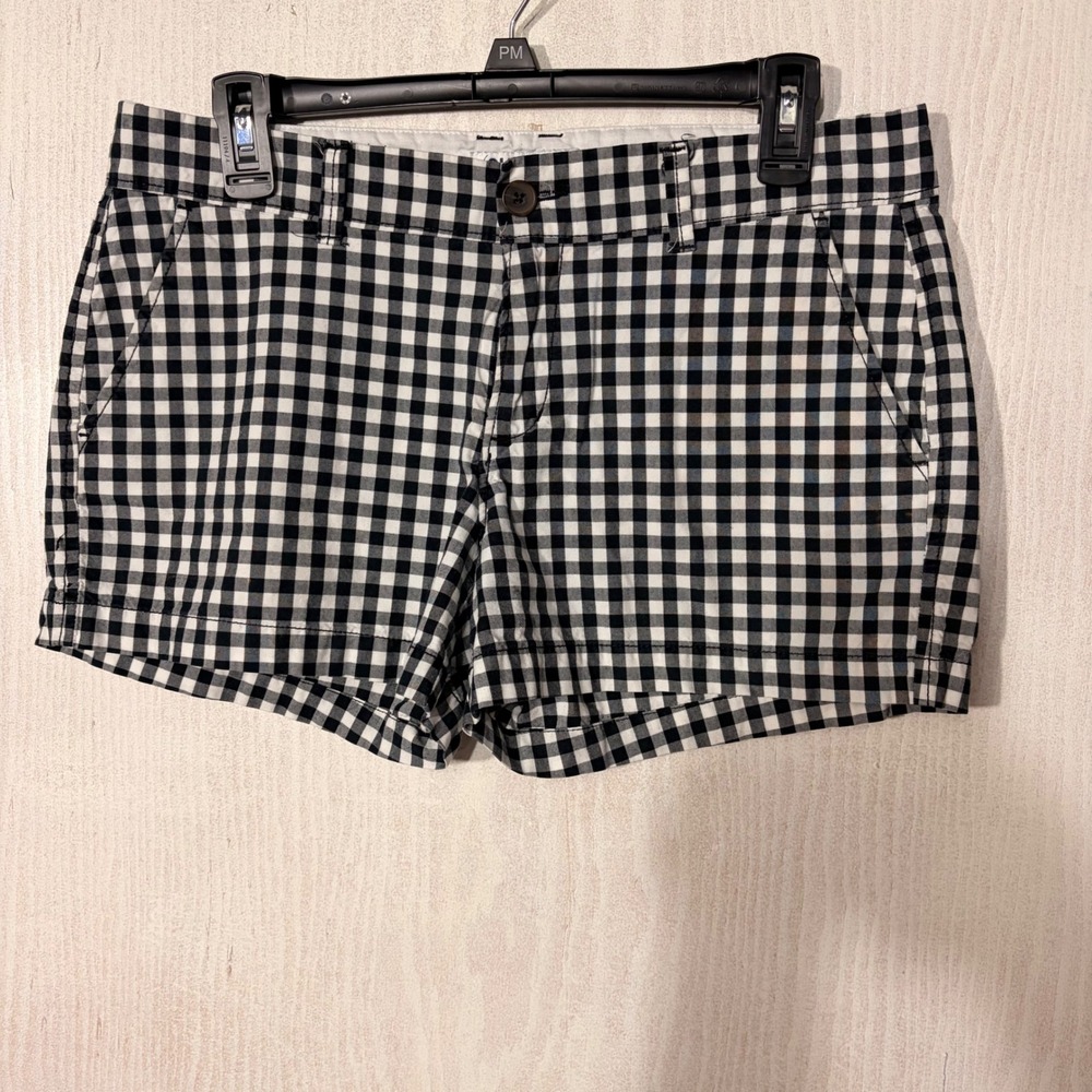 Old Navy Gingham Shorts Women 4 Black White Preppy Checkered Summer
